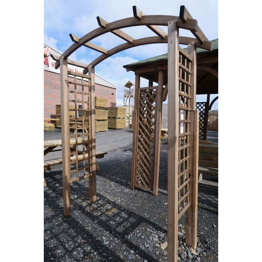 Arched Pergola - heavy duty timber with trellis included